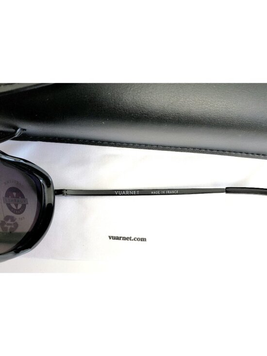 Vuarnet Storm VL2203 0002 59mm Oval Cat Eye Sunglasses in Black - Made in France main image 6